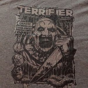 Terrifier Vintage style grey v neck shirt